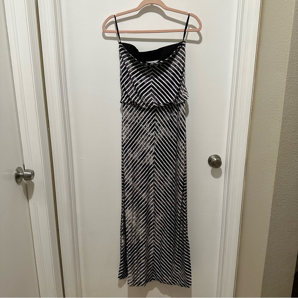 Buffalo David Bitton Chevron Maxi Dress | Women’s Small | BlackWhite Boho